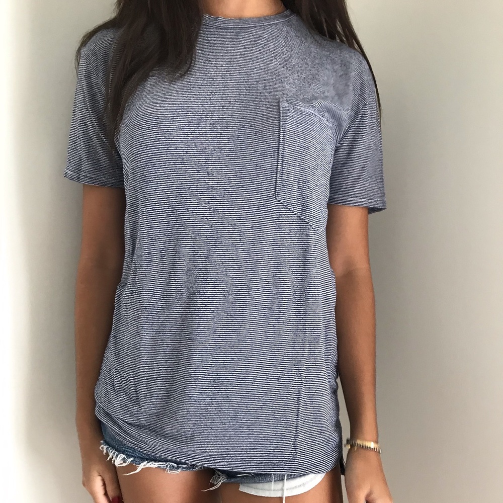 Brandy Melville Striped Pocket Tee